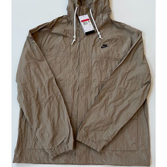 Nike Club Bowline Jacket Windbreaker Khaki Black FN3108-247 Men's Size L - Picture 2 of 12